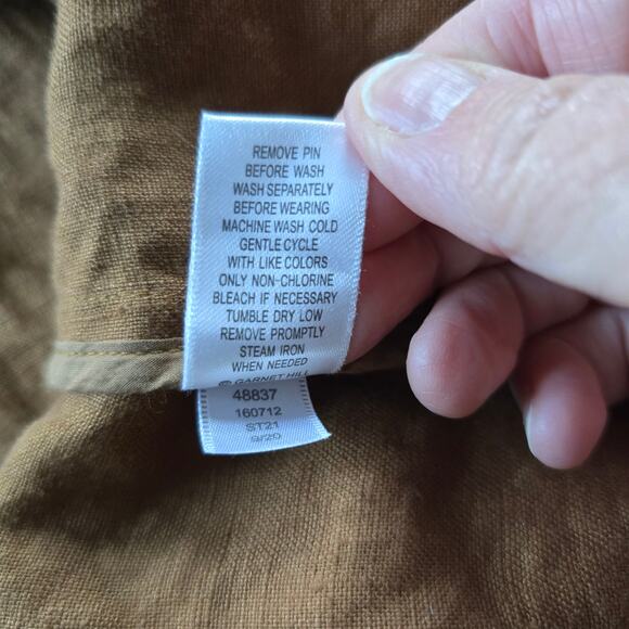 Garnet Hill Modern Linen Topper Jacket Women's XL Tobacco Linen Coastal Boho - Picture 8 of 12